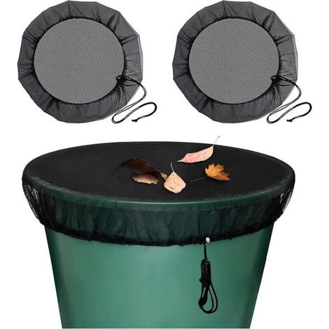 Filet de Protection pour Récupérateur d'Eau de Pluie 95 cm AntiMoustiques et Animaux avec Cordon (1/4)