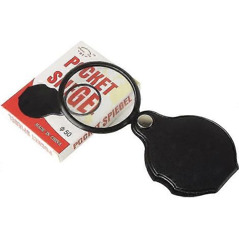 Loupe de poche portable 5X, mini loupe pliable avec étui de protection en cuir PU, loupe de lecture légère et portable pour les Juifs (1/5)