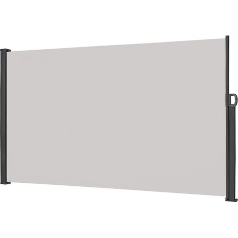 Seitenmarkise Zertifiziert Sichtschutz Windschutz mit Aus Polyester und Alu Metall Ständer für Balkon Terrasse Garten - 180x300cm, Grau NAIZY (1/5)