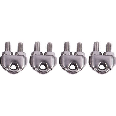 4 pinces selle clip câble inox pour cordes 0.3cm 3mm fil (1/5)