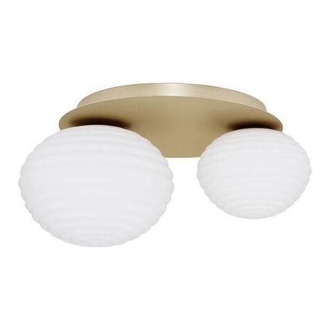 [GEBRAUCHT] B-Ware Nova Luce Deckenleuchte Deckenlampe Allen Gold E27 Led 2 Flammig Glas Dimmbar (1/2)