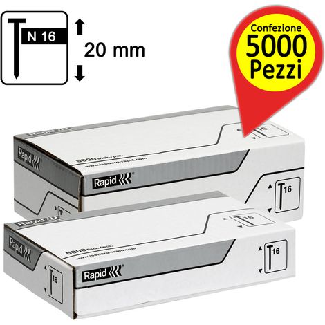Chiodi rapid n 16 ga mm 20 confezione 500 pezzi