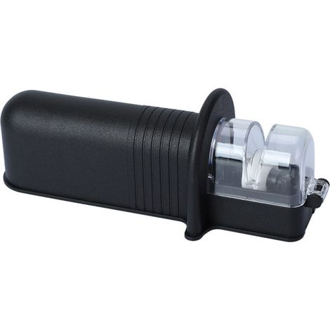 Afilador de cuchillos con piedra de afilar de cerámica, Essential, plástico, negro (1/4)