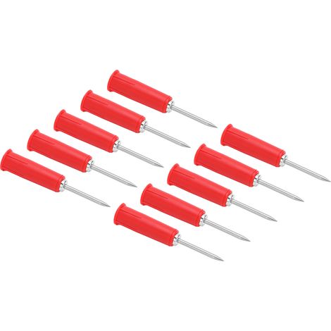 Packung mit 10 PVC-Messspitzen mit 4-mm-Bananenstecker, 2-mm-auf-4-mm-Adapter, isolierten Messstiften für Multimeter, rot (1/5)