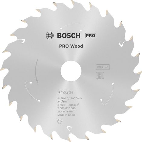 Bosch PRO Wood cordless Kreissägeblatt, 136 x 1,5 x 20 mm, T24