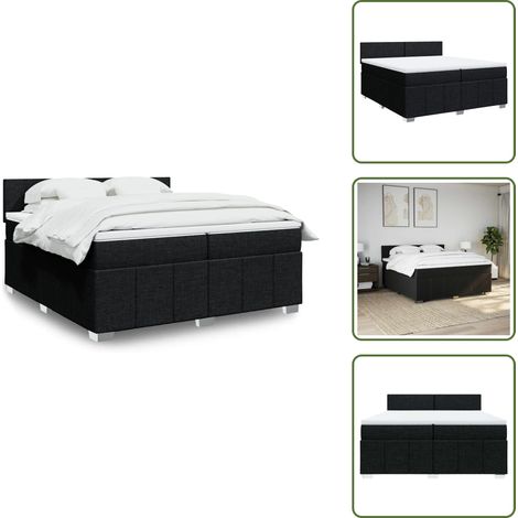 Boxspringbett mit Matratze Schwarz 200x200 cm Stoff - Boxspringbett - Boxspringbetten - Bett - Schlafzimmermöbel (1/5)