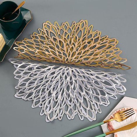 chemin De Table Or Argent Rose 3 Pices, Chemin De Table Rond Et Creux, Chemin De Table Rond En Plastique, Pour L'isolation Des Feuilles Et La Dcor (1/5)