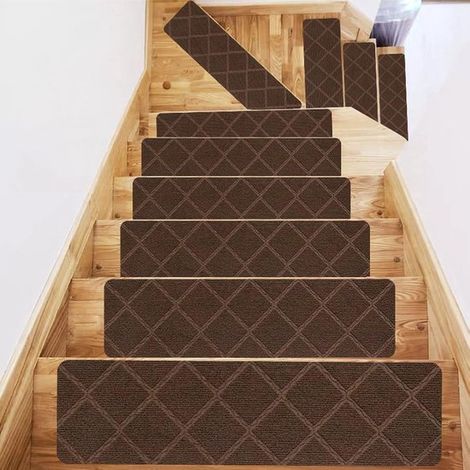 Tappetini antiscivolo per scale - autoadesivi, resistenti, lavabili e facili da installare - sicuri per bambini, anziani e animali domestici - set da 15 pezzi, 2076 cm (1/2)
