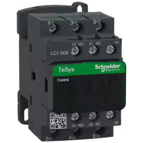 Schneider – Contacteur moteur triphasé 3P – 9A – 220VCA – 3NO – Vis étrier – Pour commande moteur AC-3