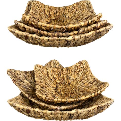 Set 3 Pezzi Cestini In Vimini Portaoggetti Cesto Intrecciato Organizer Cucina Bagno Dispensa Cestino Contenitore Centrotavola Impilabili Portapane Portafrutta Storage Basket Cyprien
