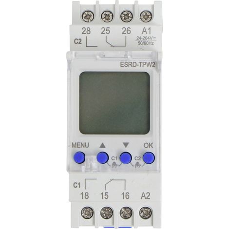 Counttec S2K90 Zeitschaltuhr für Hutschiene ESRD-TPD2 Multifunktional, Wochenprogramm, Tagesprogram
