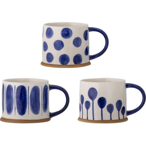 Juego de mugs bloomingville gres 450 ml 11 cm 3 piezas
