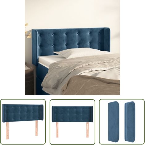 Furniture Limited - Tête de lit avec oreilles Bleu foncé 93x16x78 (1/5)
