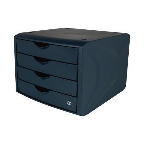 SOENNECKEN Schubladenbox Soennecken oeco 4 Schubladen DIN A4 Kunststoff 80 % recycelt Gehäusefarbe:blau