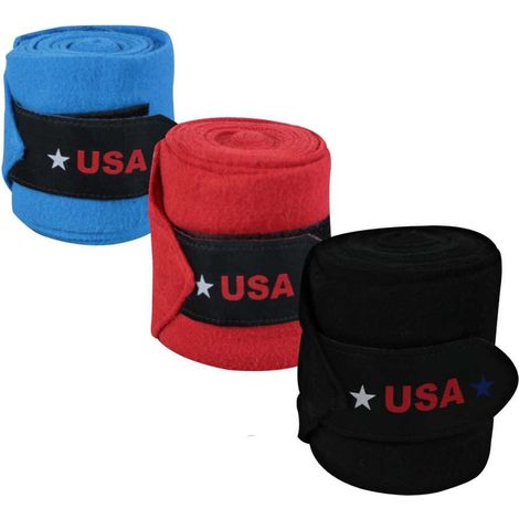 Fasce in pile modello USA Style con chiusura a strappo - Blu royal (1/4)