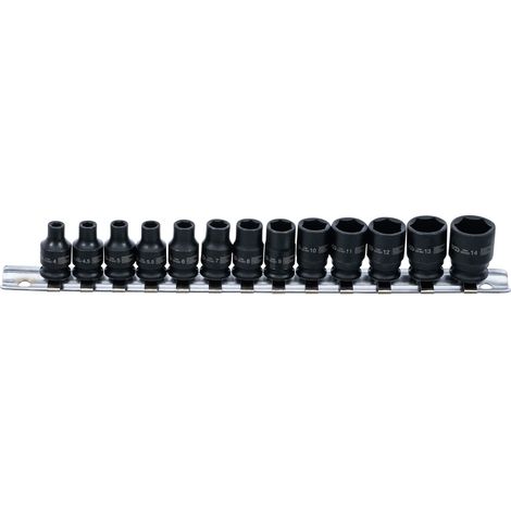 Kraft-Steckschlssel-Einsatz-Satz Sechskant Antrieb Innenvierkant 6,3 mm (1/4") SW 4 - 14 mm 13-tlg. (1/4)