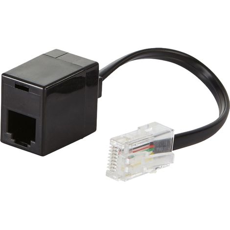 Adaptateur RJ45 mâle vers RJ11 femelle – Connecteur noir pour câbles courant faible – Connexion stable et sécurisée – Installation rapide – DIO (1/3)
