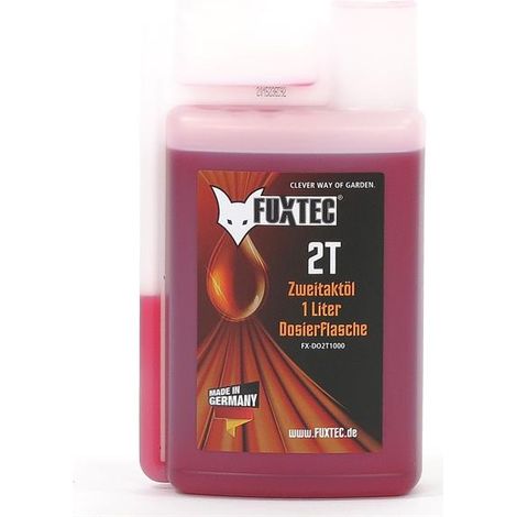 Huile moteur - FUXTEC - 2 temps 1L litre en flacon doseur - pour débroussailleuses, appareils motorisés, Made in Germany