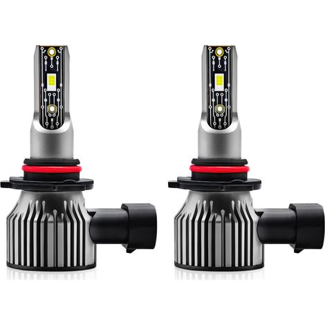 Faros LED impermeables para coche IP68, 120W, 6500K, 12000lm, compatibles con bases LED 9005, 9006, H1, H4, H7 y H11, 10-32V (paquete de 2). (1/5)