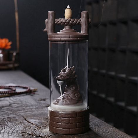 Support À Encens - Brûleur À Encens À Écoulement Arrière En Céramique - Décor Intérieur Pour Salon Chambre Bureau - 1 Pièce (1/3)