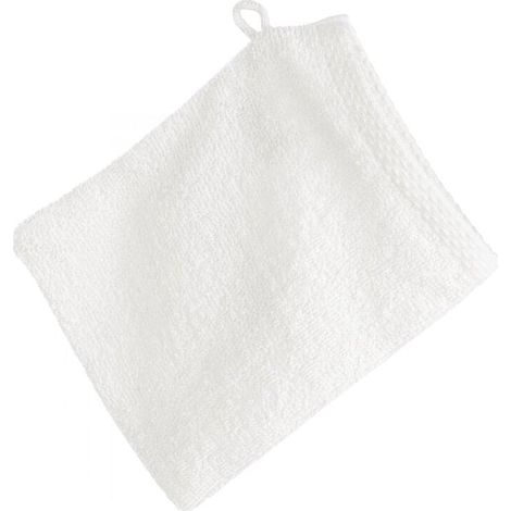 EUROFRANY Glattes Handtuch, 1 Baumwoll-Waschhandschuh 16 x 21 cm Creme (1/2)