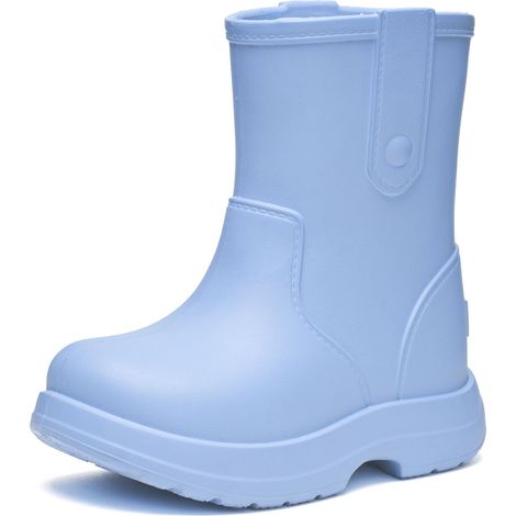 Ladeheid x Camminare bottes de pluie enfant en mousse EVA densifiée, ultra légères et imperméables, antibactérien amovible LA-CA-18 (Bleu Clair, 34/35 EU)