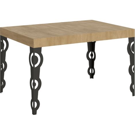 Tavolo allungabile 90x120/224 cm Karamay Quercia Natura telaio Antracite (1/4)