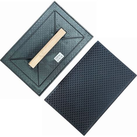 Taloche plastique Poignée en bois Plateau alvéolé 270 x 180 mm Noir (1/5)