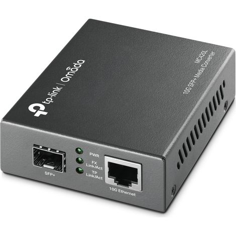TP-Link Omada MC420L convertisseur de support réseau 10000 Mbit/s Multimode, Monomode Noir (1/3)