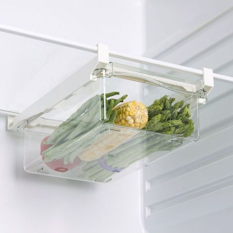 Ecleanfy - Organisateur de Réfrigérateur Boîte de Rangement Transparent Tiroir de Réfrigérateur Extensible pour Fruit Légume, 32 21 12cm (1/5)