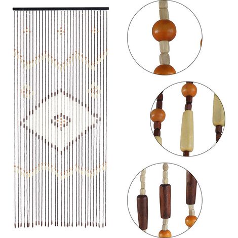 Bambus Türvorhang Fadenvorhang Perlenvorhang Fliegenvorhang Deko 208cm (1/5)