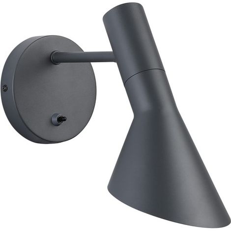 Applique murale grise orientable avec interrupteur, E27 30cm