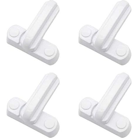 Lot de 4 ou 8 poignées de porte Reelva - Châssis + vis de montage - En PVC et uPVC (Polychlorure de vinyle non plastifié) - Poignées de sécurité blanches