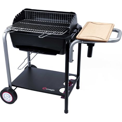 Somagic – Barbecue au charbon de bois ROMA – Cuisson pizza intégrée – En fonte avec soufflerie – Pour 12 convives – Fabrication française