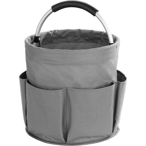 Panier de rangement pour produits de nettoyage, gris anthracite, pliable, idéal pour la maison et le jardin, en tissu Oxford 600D Diamètre 28 cm x Hauteur 28cm (1/5)