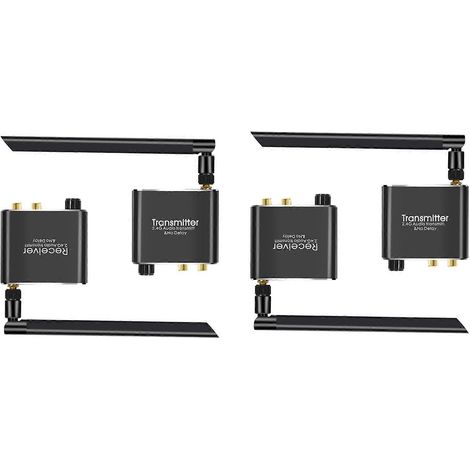 2X 50M 2.4G sans fil audio musique émetteur et récepteur avec 3.5mm R/L RCA sans fil adaptateur audio (1/5)