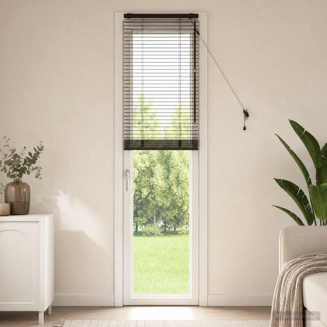 vidaXL Tenda Veneziana Marrone Scuro 50 x 250 cm 35 mm