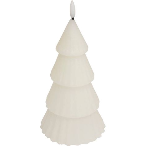 Bougie lumineuse à LED forme Sapin H 22.5 cm Blanc - Feeric Christmas (1/3)