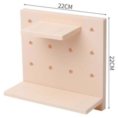 2pcs support mural en panneau perforé, organisateur mural en plastique, adapté à la maison, la cuisine, la salle de bain, le bureau, (beige)