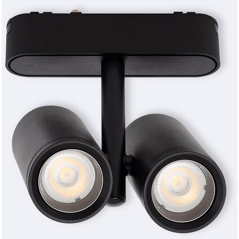 Faretto LED Binario Magnetico 25mm SuperSlim 16W Quarzo 48V Nero  4000K Bianco Naturale