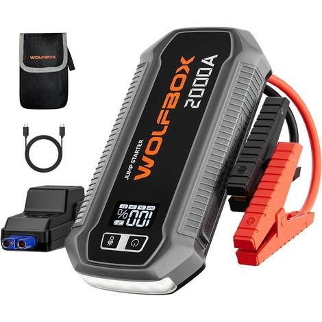 Starthilfe Powerbank 2000A mit LED-Taschenlampe und HD LCD-Display (1/5)