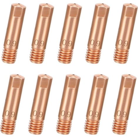 10 Pcs Buse de Soudage pour Mig, Pointe de Contact 0.9mm, Buse de Soudage 0.9 pour Torche de Soudage mb15 MIG MAG AK15 (0,9 x 25 mm) (1/5)