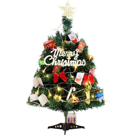 DIY Mini-Weihnachtsbaum-Set, Tischdekoration, Geschenk, LED-Weihnachtsbaum-Dekoration (1/5)