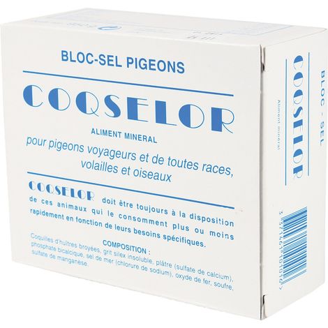 Bloc sels minéraux 1 kg coqselor pour pigeon, volaille et oiseaux - zolux (1/3)