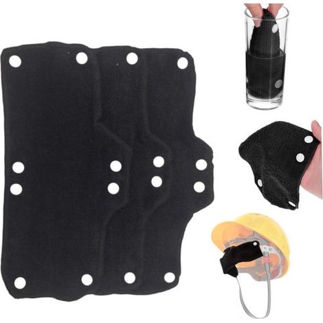 Lot de 3 bandeaux anti-transpiration pour casque de sécurité - doublure en coton pour casque de sécurité - noir - bandeaux réutilisables - accessoires pour casque homme et femme (1/5)