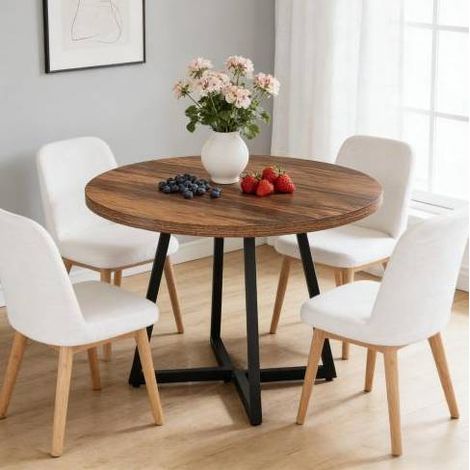 mesa comedor redonda industrial 80 cm MDF OKMYHOME