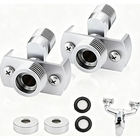 Adaptateur Robinet Douche, 2 Pièces, Adaptateur Robinet Douche Long et Réglable, pour Régler la Valve D'eau, Résoudre les Problèmes Fuite D'eau