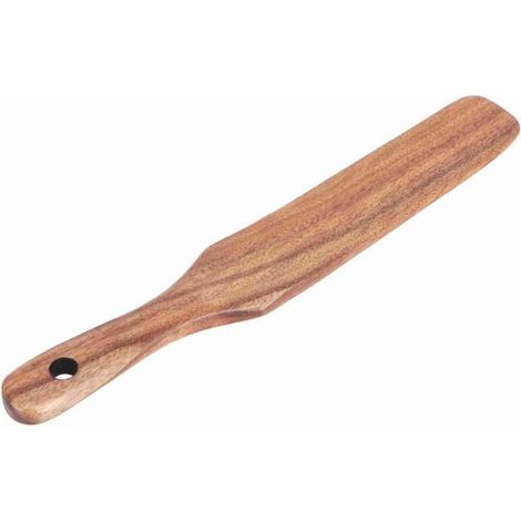 Spatules en bois, spatule à long manche en bois de teck naturel pour mélanger et remuer les salades, 25,5 cm (1/5)
