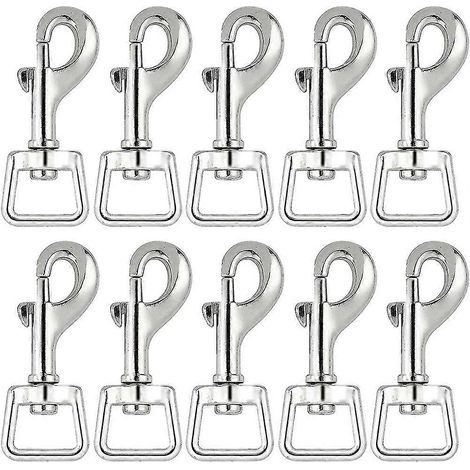 Lot de 20 mousquetons à ressort pour attacher les laisses de chiens, mousqueton pivotant robuste avec boucle à œillet et clip de déclenchement pour laisses de chien. (1/5)