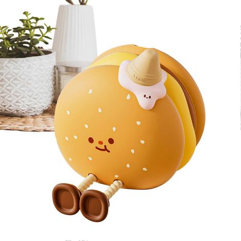 Veilleuse hamburger, lampe de chevet réglable avec 3 niveaux de luminosité, lampe de bureau tactile avec support pour téléphone intégré (1/5)